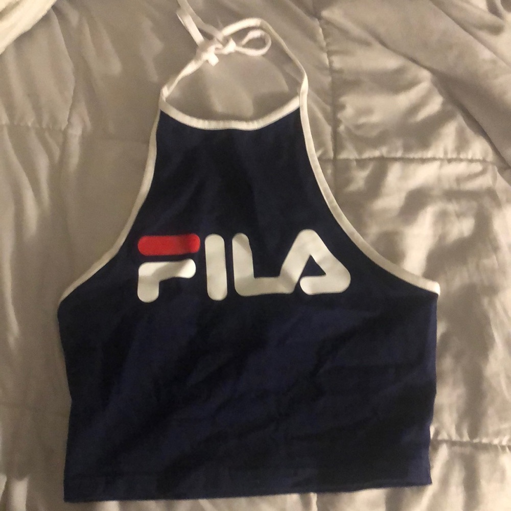 Navy blue Fila tank top/crop top